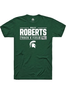 Maley Roberts Green Michigan State Spartans NIL Stacked Box Short Sleeve T Shirt