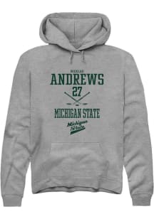 Nicklas Andrews Rally Mens Graphite Michigan State Spartans NIL Sport Icon Hooded Sweatshirt