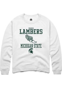 Parker Lambers Rally Mens White Michigan State Spartans NIL Sport Icon Crew Sweatshirt