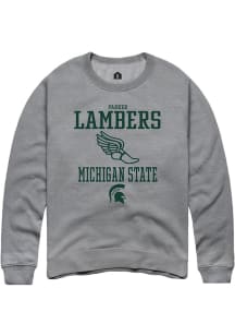 Parker Lambers Rally Mens Graphite Michigan State Spartans NIL Sport Icon Crew Sweatshirt