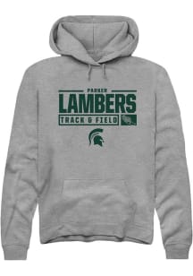 Parker Lambers Rally Mens Graphite Michigan State Spartans NIL Stacked Box Hooded Sweatshirt