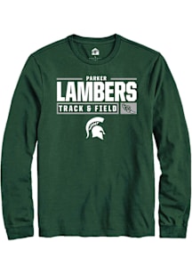 Parker Lambers  Michigan State Spartans Green Rally NIL Stacked Box Long Sleeve T Shirt