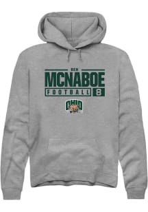 Ben McNaboe  Rally Ohio Bobcats Mens Graphite NIL Stacked Box Long Sleeve Hoodie