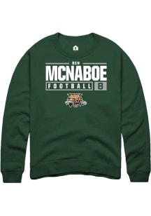 Ben McNaboe  Rally Ohio Bobcats Mens Green NIL Stacked Box Long Sleeve Crew Sweatshirt