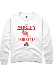 Aniya Mosley Rally Mens White Ohio State Buckeyes NIL Sport Icon Crew Sweatshirt