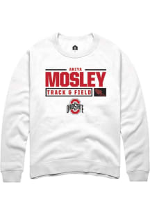 Aniya Mosley Rally Mens White Ohio State Buckeyes NIL Stacked Box Crew Sweatshirt
