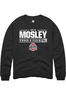 Aniya Mosley Rally Mens Black Ohio State Buckeyes NIL Stacked Box Crew Sweatshirt
