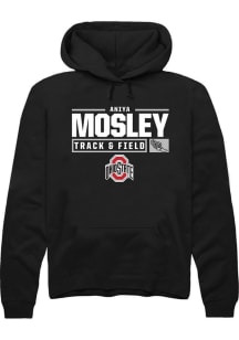 Aniya Mosley Rally Mens Black Ohio State Buckeyes NIL Stacked Box Hooded Sweatshirt
