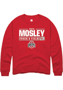 Aniya Mosley Rally Mens Red Ohio State Buckeyes NIL Stacked Box Crew Sweatshirt