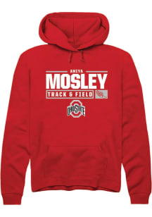 Aniya Mosley Rally Mens Red Ohio State Buckeyes NIL Stacked Box Hooded Sweatshirt