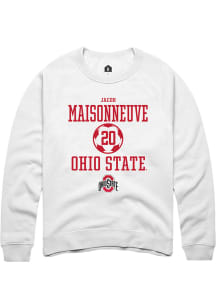 Jacob Maisonneuve Rally Mens White Ohio State Buckeyes NIL Sport Icon Crew Sweatshirt