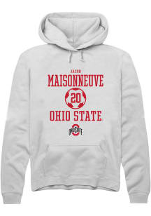 Jacob Maisonneuve Rally Mens White Ohio State Buckeyes NIL Sport Icon Hooded Sweatshirt
