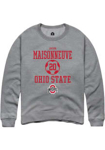 Jacob Maisonneuve Rally Mens Graphite Ohio State Buckeyes NIL Sport Icon Crew Sweatshirt