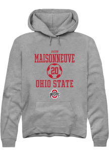 Jacob Maisonneuve Rally Mens Graphite Ohio State Buckeyes NIL Sport Icon Hooded Sweatshirt