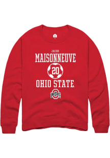 Jacob Maisonneuve Rally Mens Red Ohio State Buckeyes NIL Sport Icon Crew Sweatshirt