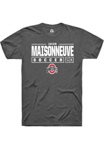 Jacob Maisonneuve Dark Grey Ohio State Buckeyes NIL Stacked Box Short Sleeve T Shirt