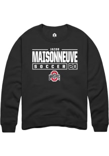 Jacob Maisonneuve Rally Mens Black Ohio State Buckeyes NIL Stacked Box Crew Sweatshirt