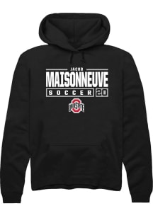Jacob Maisonneuve Rally Mens Black Ohio State Buckeyes NIL Stacked Box Hooded Sweatshirt