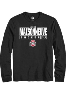 Jacob Maisonneuve Rally Mens Black Ohio State Buckeyes NIL Stacked Box Tee