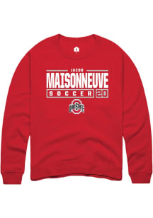 Jacob Maisonneuve Rally Mens Red Ohio State Buckeyes NIL Stacked Box Crew Sweatshirt