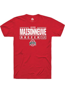 Jacob Maisonneuve Red Ohio State Buckeyes NIL Stacked Box Short Sleeve T Shirt