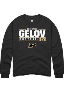 Christian Gelov Rally Mens  Purdue Boilermakers NIL Stacked Box Crew Sweatshirt