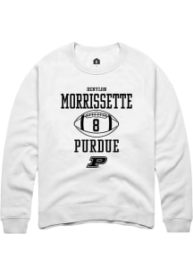 Denylon Morrissette Rally Mens White Purdue Boilermakers NIL Sport Icon Crew Sweatshirt