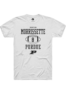 Denylon Morrissette  Purdue Boilermakers White Rally NIL Sport Icon Short Sleeve T Shirt