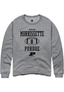 Denylon Morrissette Rally Mens Graphite Purdue Boilermakers NIL Sport Icon Crew Sweatshirt