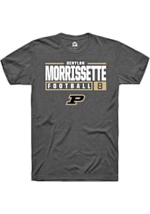 Denylon Morrissette  Purdue Boilermakers Dark Grey Rally NIL Stacked Box Short Sleeve T Shirt