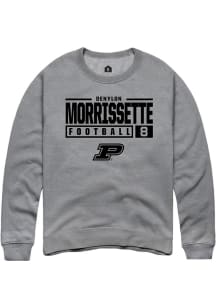 Denylon Morrissette Rally Mens Graphite Purdue Boilermakers NIL Stacked Box Crew Sweatshirt