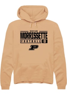 Denylon Morrissette Rally Mens Gold Purdue Boilermakers NIL Stacked Box Hooded Sweatshirt