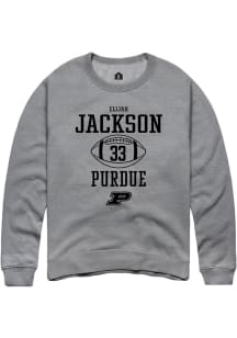 Elijah Jackson Rally Mens Graphite Purdue Boilermakers NIL Sport Icon Crew Sweatshirt