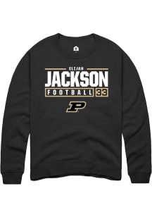 Elijah Jackson Rally Mens  Purdue Boilermakers NIL Stacked Box Crew Sweatshirt