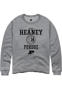 Grace Heaney Rally Mens Graphite Purdue Boilermakers NIL Sport Icon Crew Sweatshirt