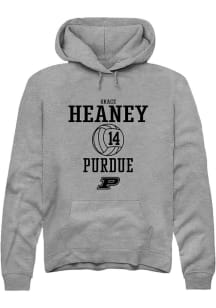 Grace Heaney Rally Mens Graphite Purdue Boilermakers NIL Sport Icon Hooded Sweatshirt