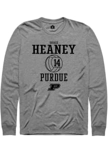 Grace Heaney Rally Mens Graphite Purdue Boilermakers NIL Sport Icon Tee