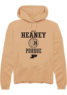 Grace Heaney Rally Mens Gold Purdue Boilermakers NIL Sport Icon Hooded Sweatshirt