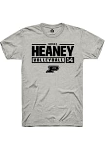 Grace Heaney Ash Purdue Boilermakers NIL Stacked Box Short Sleeve T Shirt