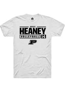 Grace Heaney White Purdue Boilermakers NIL Stacked Box Short Sleeve T Shirt