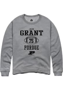 Jalen Grant Rally Mens Graphite Purdue Boilermakers NIL Sport Icon Crew Sweatshirt