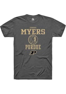 Lourdes Myers Dark Grey Purdue Boilermakers NIL Sport Icon Short Sleeve T Shirt