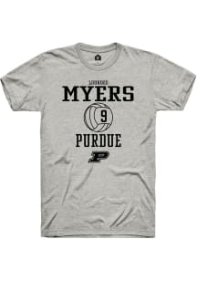 Lourdes Myers Ash Purdue Boilermakers NIL Sport Icon Short Sleeve T Shirt