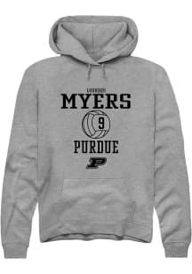 Lourdes Myers Rally Mens Graphite Purdue Boilermakers NIL Sport Icon Hooded Sweatshirt