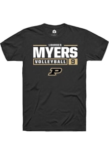 Lourdes Myers  Purdue Boilermakers NIL Stacked Box Short Sleeve T Shirt