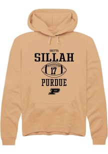 Shitta Sillah Rally Mens Gold Purdue Boilermakers NIL Sport Icon Hooded Sweatshirt