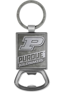 Grey Purdue Boilermakers Double Sided Pewter Bottle Opener Keychain