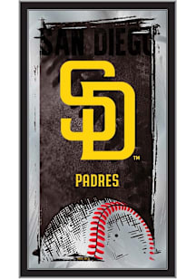 San Diego Padres Baseball Hanging Back Bar Mirror