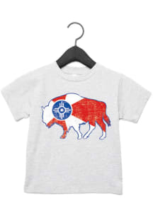 Wichita Toddler Grey City Flag Buffalo Short Sleeve T Shirt