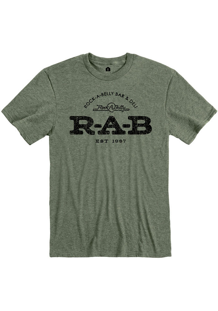 Rock-A-Belly Deli Olive Green RAB Logo Short Sleeve Fashion T Shirt